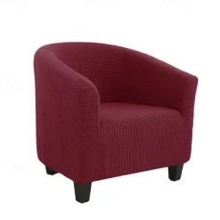 Club Chair Cover Barrel Burgundy Chair Slipcover Stretch Tub Chair Slipcover, Arm Chair Sofa Cover For Dogs Pet,Washable Couch Furniture Protector Soft Durable