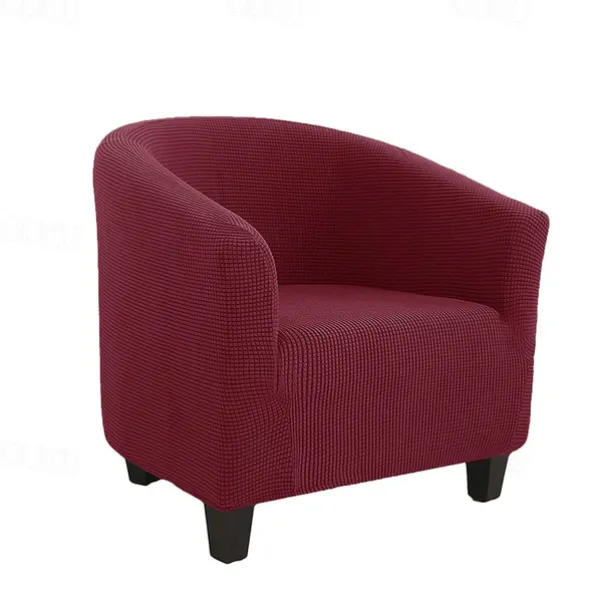 Club Chair Cover Barrel Burgundy Chair Slipcover Stretch Tub Chair Slipcover, Arm Chair Sofa Cover For Dogs Pet,Washable Couch Furniture Protector Soft Durable