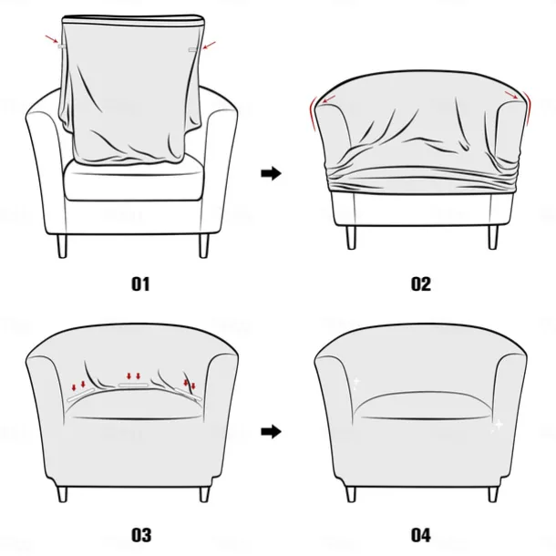 Club Chair Cover Barrel Burgundy Chair Slipcover Stretch Tub Chair Slipcover, Arm Chair Sofa Cover For Dogs Pet,Washable Couch Furniture Protector Soft Durable