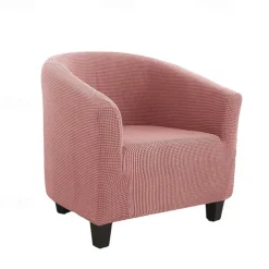 Club Chair Cover Barrel Burgundy Chair Slipcover Stretch Tub Chair Slipcover, Arm Chair Sofa Cover For Dogs Pet,Washable Couch Furniture Protector Soft Durable