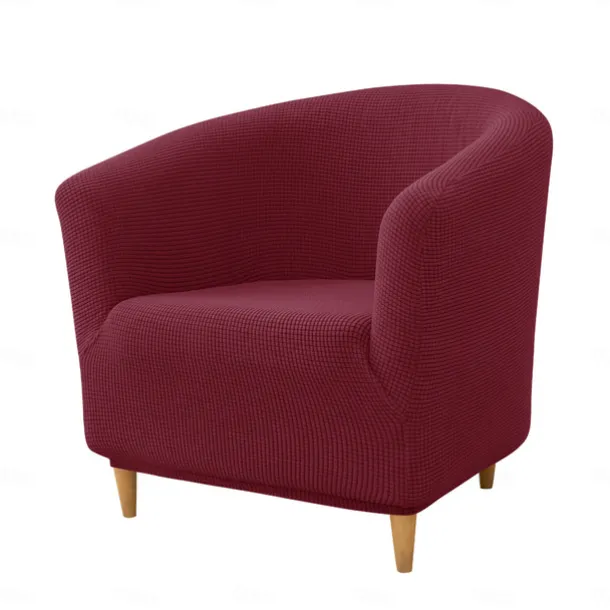 Club Chair Cover Barrel Chair Slipcover Burgundy Stretch Tub Chair Slipcover, Arm Chair Sofa Cover For Dogs Pet, Washable Couch Furniture Protector Soft Durable