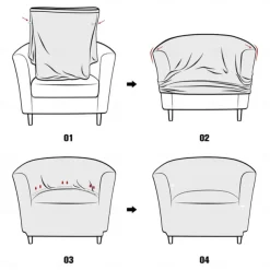 Club Chair Cover Barrel Chair Slipcover Burgundy Stretch Tub Chair Slipcover, Arm Chair Sofa Cover For Dogs Pet, Washable Couch Furniture Protector Soft Durable