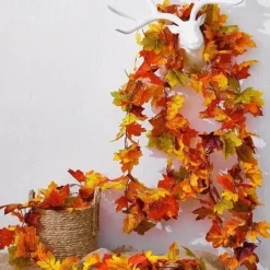 170CM Artificial Maple Vine, Fall Maple Leaf Garland, Outdoor Garden DIY Decoration, Wedding Festival Party Decoration, Autumn Thanksgiving Halloween Room Decor