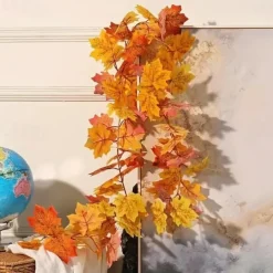 170CM Artificial Maple Vine, Fall Maple Leaf Garland, Outdoor Garden DIY Decoration, Wedding Festival Party Decoration, Autumn Thanksgiving Halloween Room Decor
