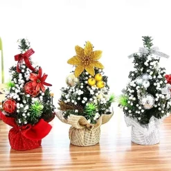 20cm Mini Christmas Tree Xmas Artificial Tabletop Decorations Festival Miniature Tree Christmas Gift Christmas Decor