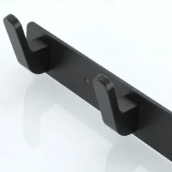 Coat Hooks Rack Wall Mounted, Heavy Duty Stainless Steel Matte Black Coat Hanger for Towel Bag Clothes Hat, 5 Hooks