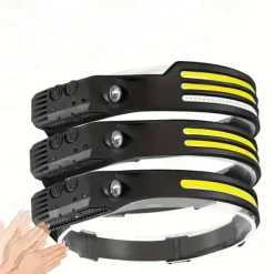 COB LED Headlamp USB Rechargeable Headlight Bar Head Band Torch Work Light Battery Built-in Shell 1/2/3 Headbands for Outdoor Activities - Running Fishing Camping Hiking Emergency Work Light