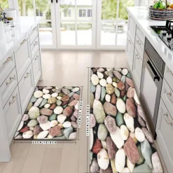 Cobble Stone Area Rug Kitchen Mat Non-Slip Oil Proof Floor Mat Livingroom Rug Indoor Outdoor Mat Bedroom Decor Bathroom Mat Entrance Rug Door Mat