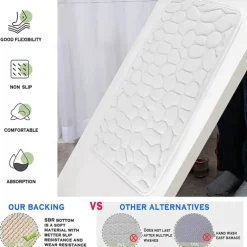 Cobblestone Bath Mat Non-slip Memory Foam Pad, Washable Bath Rugs, Rapid Water Absorbent, Non-Slip, Washable, Thick, Soft And Comfortable Carpet For Shower Room