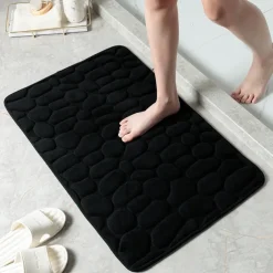 Cobblestone Bath Mat Non-slip Memory Foam Pad, Washable Bath Rugs, Rapid Water Absorbent, Non-Slip, Washable, Thick, Soft And Comfortable Carpet For Shower Room