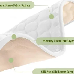 Cobblestone Bath Mat Non-slip Memory Foam Pad, Washable Bath Rugs, Rapid Water Absorbent, Non-Slip, Washable, Thick, Soft And Comfortable Carpet For Shower Room