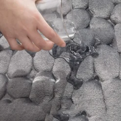 Cobblestone Bath Mat Non-slip Memory Foam Pad, Washable Bath Rugs, Rapid Water Absorbent, Non-Slip, Washable, Thick, Soft And Comfortable Carpet For Shower Room