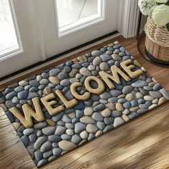 Cobblestone Doormat Kitchen Mat Floor Mat Non-Slip Area Rug Oil Proof Rug Indoor Outdoor Mat Bedroom Decor Bathroom Mat Entrance Rug