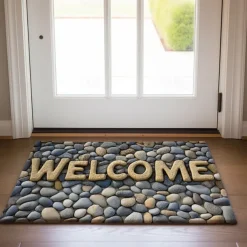 Cobblestone Doormat Kitchen Mat Floor Mat Non-Slip Area Rug Oil Proof Rug Indoor Outdoor Mat Bedroom Decor Bathroom Mat Entrance Rug