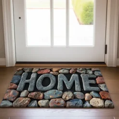 Cobblestone Doormat Kitchen Mat Floor Mat Non-Slip Area Rug Oil Proof Rug Indoor Outdoor Mat Bedroom Decor Bathroom Mat Entrance Rug