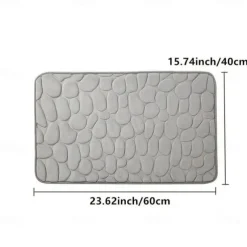 Cobblestone Embossed Bath Mat Non-slip , Memory Foam Pad, Washable Bath Rugs, Rapid Water Absorbent, Non-Slip, Washable, Thick, Soft And Comfortable Carpet For Shower Room