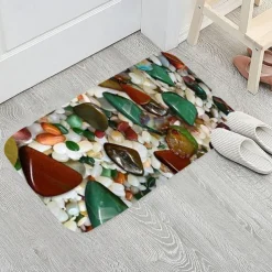 Cobblestone Pattern Door Mat Floor mats Washable Rugs Kitchen Mat Anti-Slip Non Skid Area Rug Front Livingroom Bedroom 1pc