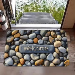 Cobblestone Pattern Doormat Kitchen Mat Floor Mat Non-Slip Area Rug Oil Proof Rug Indoor Outdoor Mat Bedroom Decor Bathroom Mat Entrance Rug