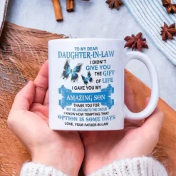 Cofee Mug ,To My Dear Daughter-In-Law 3D Print Mug,Ceramic Funny Coffee Mug White 1.2oz/330ml