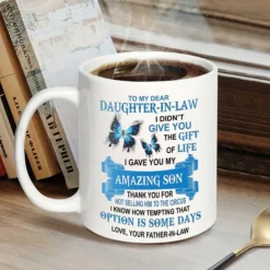 Cofee Mug ,To My Dear Daughter-In-Law 3D Print Mug,Ceramic Funny Coffee Mug White 1.2oz/330ml