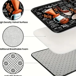 Coffee Area Rug Kitchen Mat Non-Slip Oil Proof Floor Mat Livingroom Rug Indoor Outdoor Mat Bedroom Decor Bathroom Mat Entrance Rug Door Mat