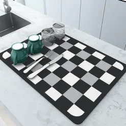 Coffee Mat, Coffee Maker Mat for Countertops, Absorbent Dish Drying Mat for Kitchen Counter, Under Coffee Maker Coffee Machine Coffee Pot Espresso Machine Dish Rack