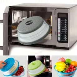 Collapsible Microwave Cover, Microwave Lid, Multifunctional Microwave Splatter Guard, Microwave Plate Cover With Steam Vent, Kitchen Gadgets, Kitchen Stuff