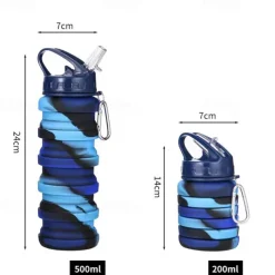 Collapsible Silicone Water Bottle - Leakproof, BPA-Free & Space Saving for Hiking & Travel