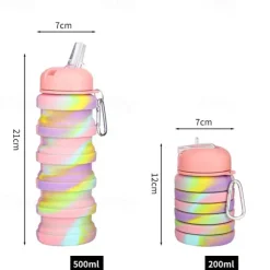 Collapsible Silicone Water Bottle - Leakproof, BPA-Free & Space Saving for Hiking & Travel