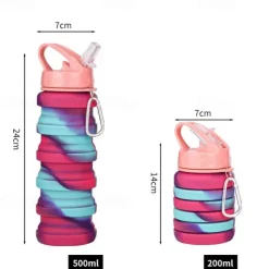 Collapsible Silicone Water Bottle - Leakproof, BPA-Free & Space Saving for Hiking & Travel