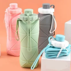Collapsible Silicone Water Bottle - Leakproof, BPA-Free & Food Grade - Perfect for Hiking & Travel