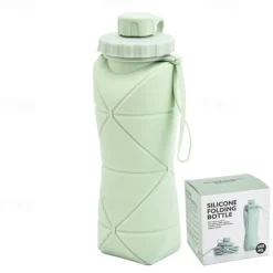 Collapsible Silicone Water Bottle - Leakproof, BPA-Free & Food Grade - Perfect for Hiking & Travel