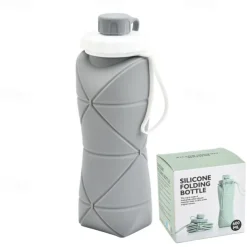 Collapsible Silicone Water Bottle - Leakproof, BPA-Free & Food Grade - Perfect for Hiking & Travel