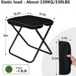 Collapsible Stool Portable Chair Lightweight Portable Stool for Adults Portable Chairs for Adults Holds Up to 330LBS Ideal for Camping Hiking Outdoors and Events