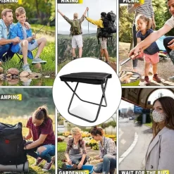 Collapsible Stool Portable Chair Lightweight Portable Stool for Adults Portable Chairs for Adults Holds Up to 330LBS Ideal for Camping Hiking Outdoors and Events