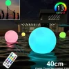 16-Color LED Pool Floating Light, LED Glowing Beach Ball 40cm 60cm Remote Control Waterproof Inflatable Floating Pool Light Yard Lawn Party Lamp
