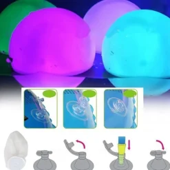 16-Color LED Pool Floating Light, LED Glowing Beach Ball 40cm 60cm Remote Control Waterproof Inflatable Floating Pool Light Yard Lawn Party Lamp