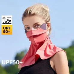 Color Sunscreen Mask For Women, Ice Silk Uv Protection, Neck And Eye Protection, Breathable Full Face Sunscreen Mask For Driving And Cycling