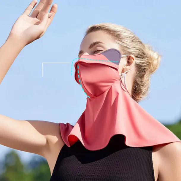 Color Sunscreen Mask For Women, Ice Silk Uv Protection, Neck And Eye Protection, Breathable Full Face Sunscreen Mask For Driving And Cycling