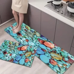 Colorful Cobblestones Area Rug Kitchen Mat Non-Slip Oil Proof Floor Mat Livingroom Rug Indoor Outdoor Mat Bedroom Decor Bathroom Mat Entrance Rug Door Mat