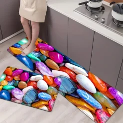 Colorful Cobblestones Area Rug Kitchen Mat Non-Slip Oil Proof Floor Mat Livingroom Rug Indoor Outdoor Mat Bedroom Decor Bathroom Mat Entrance Rug Door Mat
