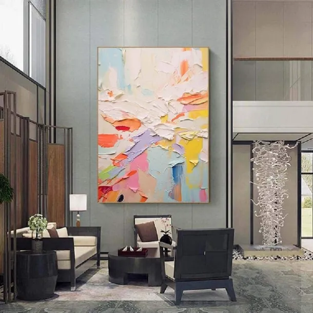 Colorful Knife Painting Large handmade Colorful Abstract Painting Textured Abstract Painting Hand-Painted Abstract Art colorful painting Large Canvas Art Modern Art painting
