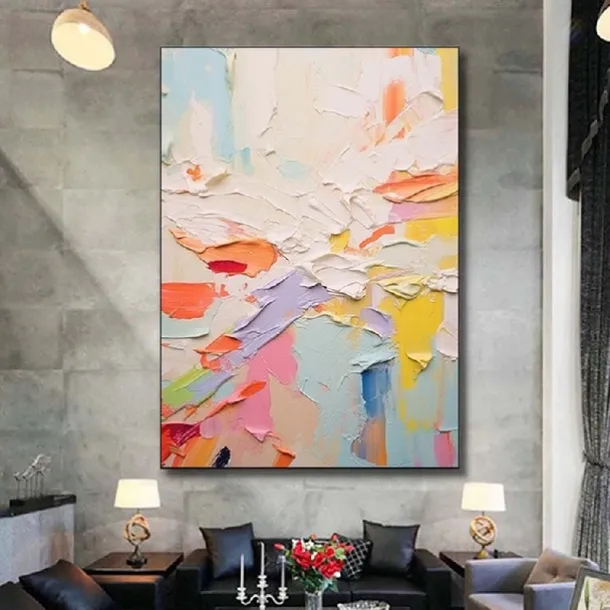 Colorful Knife Painting Large handmade Colorful Abstract Painting Textured Abstract Painting Hand-Painted Abstract Art colorful painting Large Canvas Art Modern Art painting