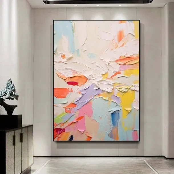 Colorful Knife Painting Large handmade Colorful Abstract Painting Textured Abstract Painting Hand-Painted Abstract Art colorful painting Large Canvas Art Modern Art painting