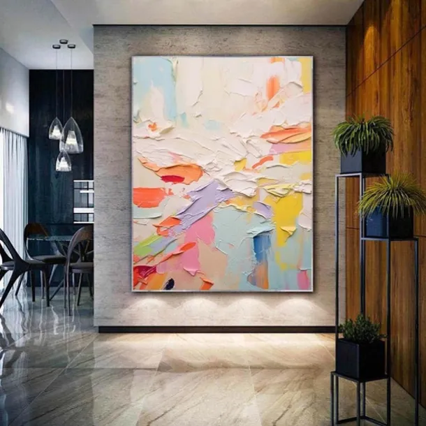 Colorful Knife Painting Large handmade Colorful Abstract Painting Textured Abstract Painting Hand-Painted Abstract Art colorful painting Large Canvas Art Modern Art painting