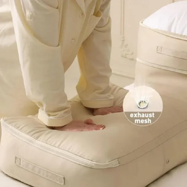 Comforter Storage Bags Ultra Space Saving Self Compression Organizer, Storage Bags for Blankets,Comforters, ClothesHeavy Duty Moving Bags, Storage Tote for Space Saving