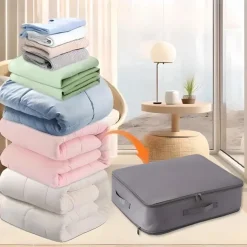 Comforter Storage Bags Ultra Space Saving Self Compression Organizer, Storage Bags for Blankets,Comforters, ClothesHeavy Duty Moving Bags, Storage Tote for Space Saving