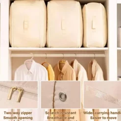 Comforter Storage Bags Ultra Space Saving Self Compression Organizer, Storage Bags for Blankets,Comforters, ClothesHeavy Duty Moving Bags, Storage Tote for Space Saving