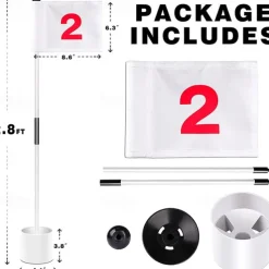 Complete Golf Practice Set - Includes Golf Green Flagstick, Golf Putting Cup, Perfect for Home Backyard Practice Sessions and Improving Your Golf Skills