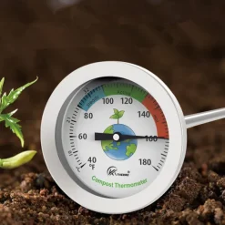 Compost Soil Gardening Thermometer Super-Long Stainless Steel Probe Fertilizer Test Thermometer 50cm